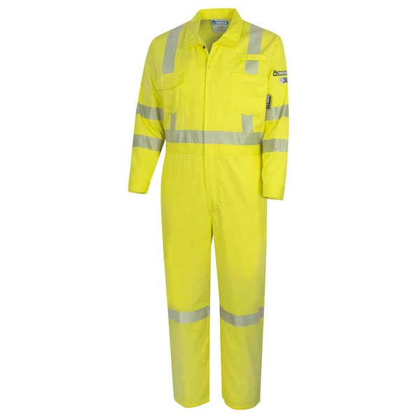Oberon Hi-Vis FR/Arc-Rated 7.5 oz 88/12 Safety Coveralls, Hi-Vis Yellow, M ZFE106-M - main